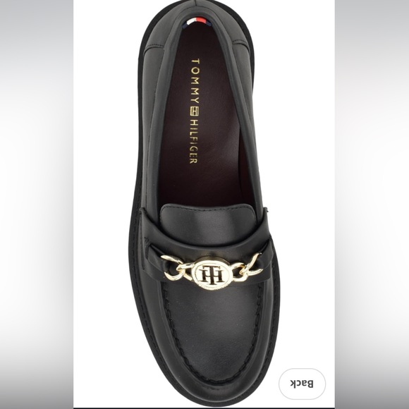 NWOT Tommy Hilfiger Black Terina Loafer W Gold Accents Size 10 ⭐️ - Picture 3 of 9
